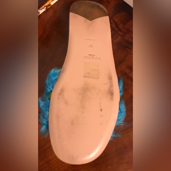 Prada Curly Slipper Blue, EU Size 37, Satin Insole - Picture 4 of 6